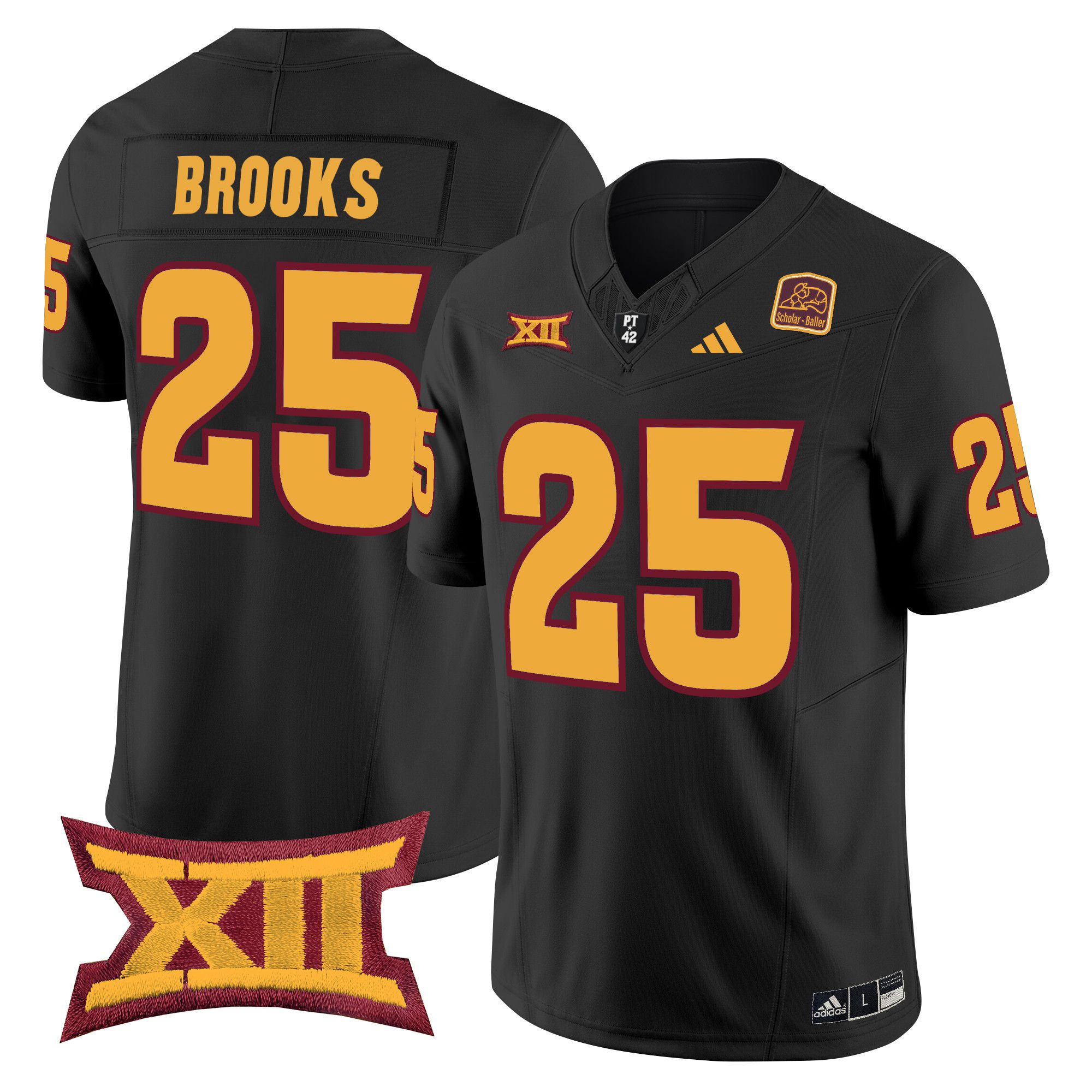 Men Arizona State Sun Devils #25 Brooks Black 2024 Vapor Limited NCAA Jersey style 1